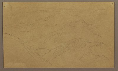Kresba, krajina; Verso: strom v krajině, obloha, květen-srpen 1865 od Frederic Edwin Church