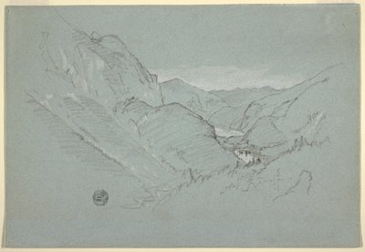 Kresba, Krajina z Alp, srpen-září 1868 od Frederic Edwin Church