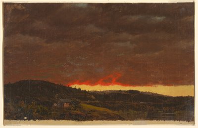 Kresba, Krajina, západ slunce, asi 1845 od Frederic Edwin Church