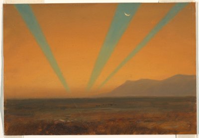 Kresba, Krajina se západem slunce, 1860-70 od Frederic Edwin Church