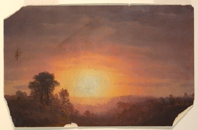 Kresba, Krajina se západem slunce, 1860-70 od Frederic Edwin Church