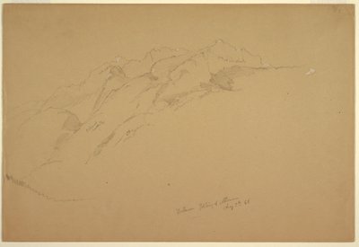Kresba, Krajina mezi Gollingem a Abtenau, 5. srpna 1868 od Frederic Edwin Church