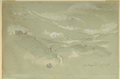 Kresba, Krajiny, okolí Berchtesgadenu, 1868 od Frederic Edwin Church