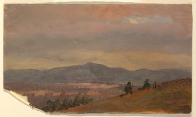 Kresba, Pohled na vzdálené kopce, Hudson Valley, New York, 1870-80 od Frederic Edwin Church