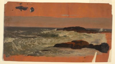 Kresba, pobřeží Maine, příboj, asi 1850 od Frederic Edwin Church