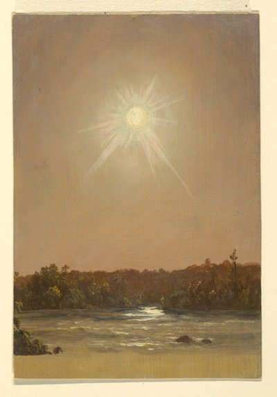 Kresba, Maine , západ slunce, 1855-65 od Frederic Edwin Church