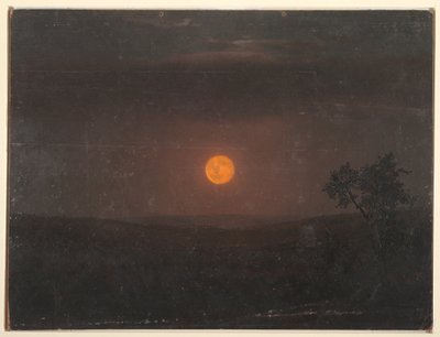 Kresba, Měsíční světlo, Churchova farma, asi 1865 od Frederic Edwin Church