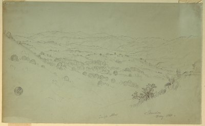 Kresba, Horská krajina, Jamajka, 1865 od Frederic Edwin Church