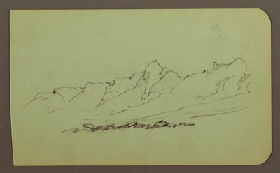 Kresba, horská krajina; Verso: horský hřeben, postava, 1883 od Frederic Edwin Church
