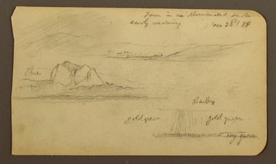 Kresba, Horské krajiny; Verso: Horský okraj, Tocatecas, 22. prosince 1884 od Frederic Edwin Church