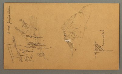 Kresba, Vrchol hory, vegetace u bazénu, 1868 od Frederic Edwin Church