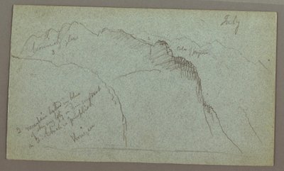 Kresba, Horské vrcholy, červenec, pravděpodobně 1868 od Frederic Edwin Church