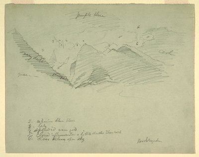 Kresba, Horské vrcholy u Berchtesgadenu, Bavorsko, červen-červenec 1868 od Frederic Edwin Church