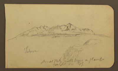 Kresba, Horský hřeben, Toluca; Verso: Horský hřeben, Toluca, 7. ledna 1885 od Frederic Edwin Church