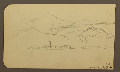Kresba, Horské pásmo, Toluca; Verso: Steeple, Mountain Ranges, Toluca, 7. ledna 1885 od Frederic Edwin Church