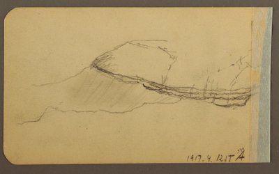 Kresba, Mountain Side, věžička; Verso: Mountain Side, 1889 od Frederic Edwin Church