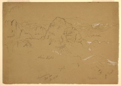 Kresba, Hora, Wady el-Arabah, 23. února 1868 od Frederic Edwin Church