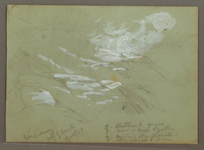 Kresba, Mountainside, duben 1869 od Frederic Edwin Church