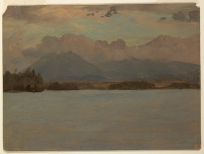 Kresba, hora Katahdin od jezera Katahdin, 1855-65 od Frederic Edwin Church