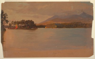 Kresba, hora Katahdin od rybníka Togue, 1878 od Frederic Edwin Church