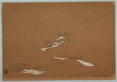 Kresba, Úzké horské údolí s kaskádovitým tokem poblíž Ysapanu, Ekvádor, 12. července 1857 od Frederic Edwin Church