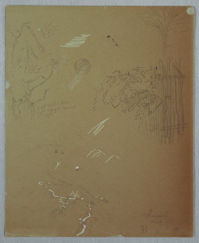 Kresba, Přírodní studie, Modré hory, Jamajka, červenec 1865 od Frederic Edwin Church