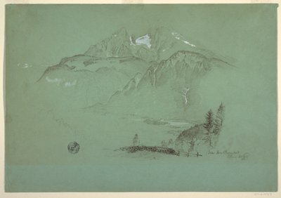 Kresba, poblíž Berchtesgadenu, Bavorsko, 30. června 1868 od Frederic Edwin Church
