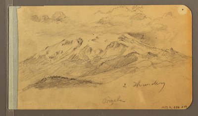 Kresba, Orizaba; Verso: Zatažená obloha, střecha, 1889 od Frederic Edwin Church