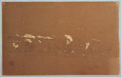 Kresba, částečný pohled na Guarandu, Ekvádor, 3. června 1857 od Frederic Edwin Church