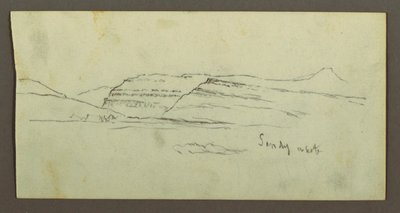 Kresba, Rovina a pohoří, pravděpodobně 1868 od Frederic Edwin Church
