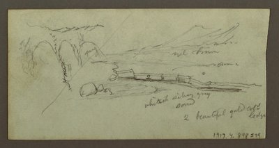 Kresba, Rovina a pohoří, pravděpodobně 1868 od Frederic Edwin Church