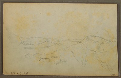 Kresba, Popayan, Kolumbie; Verso: Horská krajina, Kolumbie, 9. srpna 1853 od Frederic Edwin Church