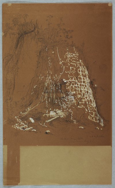 Kresba, zničený starý větrný mlýn, Jamajka, červenec 1865 od Frederic Edwin Church