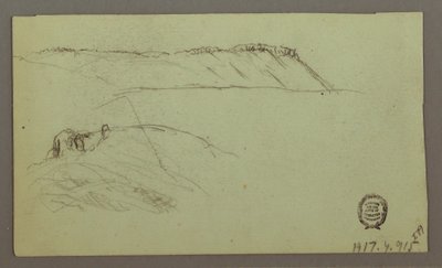 Kresba, Ruiny obklopené zdmi, stany, dvě figurální studie, 28. dubna 1868 od Frederic Edwin Church