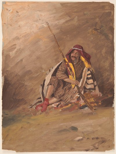 Kresba, Sedící beduín, pravděpodobně únor 1868 od Frederic Edwin Church