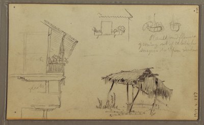 Kresba, Sketches, Ecuador or Colombia; Verso: Sketches, Ecuador or Colombia, 1857 od Frederic Edwin Church