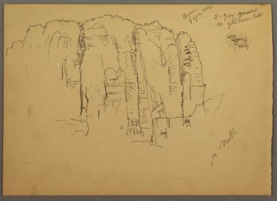 Kresba, Náčrtky z Petry, Jordánsko, únor 1868 od Frederic Edwin Church