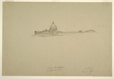 Kresba, Svatý Petr a Vatikánský palác od severovýchodu, 18. března 1869 od Frederic Edwin Church