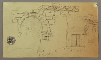 Kresba, kamenný oblouk, kamenný podstavec, 27. dubna 1868 od Frederic Edwin Church