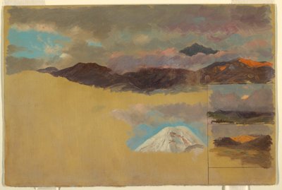 Kresba, Studie hory Chimborazo, Ekvádor, 1857 od Frederic Edwin Church