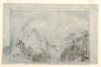 Kresba, studie k filmu "Deštivé období v tropech", 1865-66 od Frederic Edwin Church