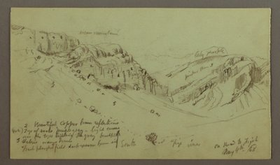 Kresba, Studie strany údolí, 4. května 1868 od Frederic Edwin Church