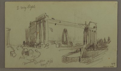 Kresba, Studie ruin chrámu, 8. května 1868 od Frederic Edwin Church