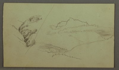 Kresba, Vrchol vystupující nad mraky, Úzké údolí, pravděpodobně 1868 od Frederic Edwin Church
