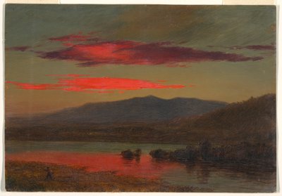 Kresba, Západ slunce, Hudson, New York, 25. prosince 1873 od Frederic Edwin Church