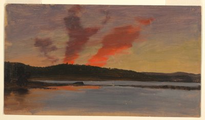 Kresba, Západ slunce poblíž Bar Harboru, Maine, asi 1862 od Frederic Edwin Church