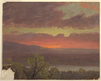 Kresba, Západ slunce na Jamajce, Západní Indie, 1865-66 od Frederic Edwin Church