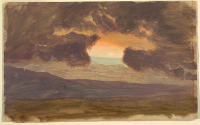 Kresba, Západ slunce nad holými kopci, 1870-80 od Frederic Edwin Church