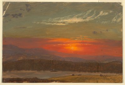 Kresba, Západ slunce nad Catskills, 1870-80 od Frederic Edwin Church