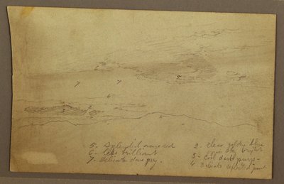 Kresba, západ slunce, pravděpodobně 60. léta 19. století od Frederic Edwin Church